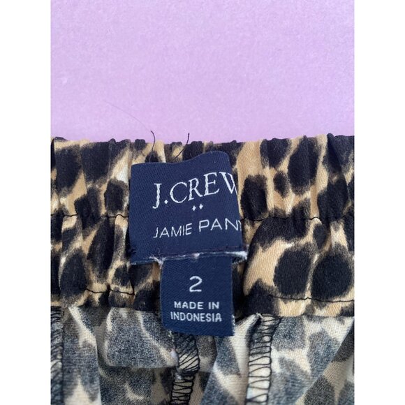 J.Crew Womens Leopard Print Elastic Waist Tapered Jamie Pants Size 2 - Picture 4 of 5